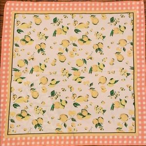 Lemon print plaid chiffon scarf